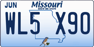 MO license plate WL5X9O