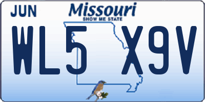MO license plate WL5X9V