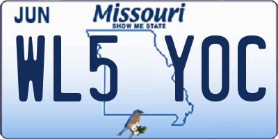 MO license plate WL5Y0C