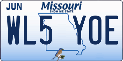 MO license plate WL5Y0E
