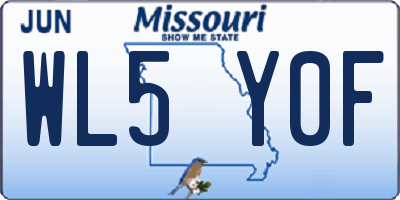 MO license plate WL5Y0F