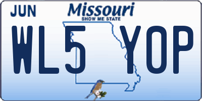 MO license plate WL5Y0P