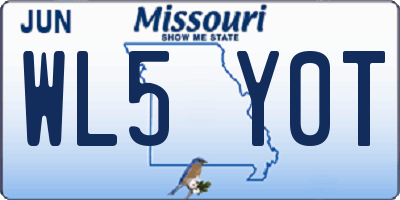 MO license plate WL5Y0T