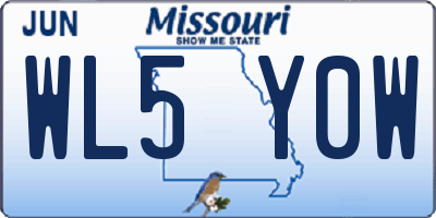 MO license plate WL5Y0W