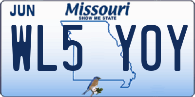 MO license plate WL5Y0Y