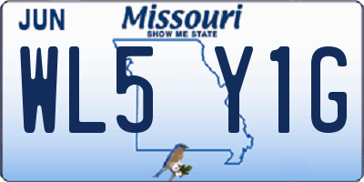 MO license plate WL5Y1G