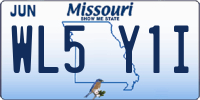MO license plate WL5Y1I