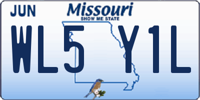MO license plate WL5Y1L