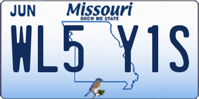 MO license plate WL5Y1S