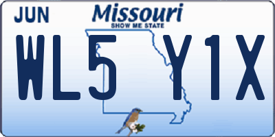 MO license plate WL5Y1X