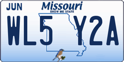 MO license plate WL5Y2A