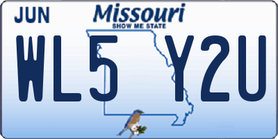MO license plate WL5Y2U