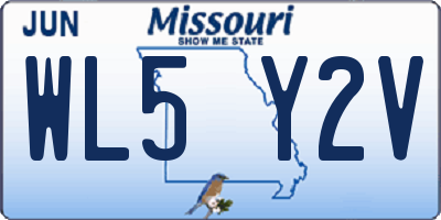 MO license plate WL5Y2V