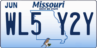 MO license plate WL5Y2Y