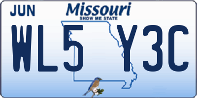 MO license plate WL5Y3C