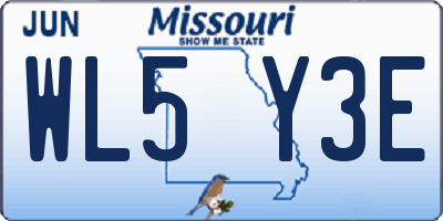 MO license plate WL5Y3E
