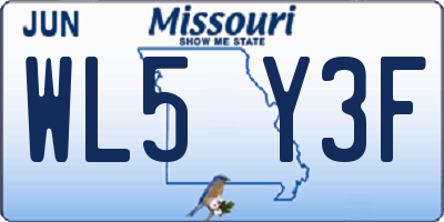 MO license plate WL5Y3F
