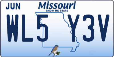 MO license plate WL5Y3V