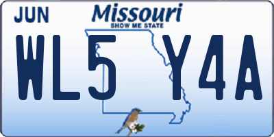 MO license plate WL5Y4A