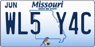 MO license plate WL5Y4C