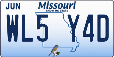 MO license plate WL5Y4D