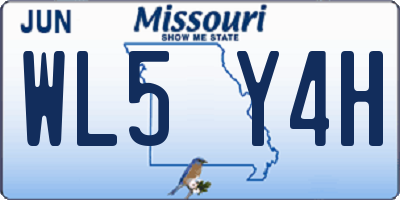 MO license plate WL5Y4H