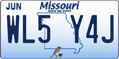 MO license plate WL5Y4J