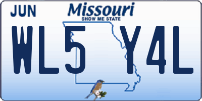MO license plate WL5Y4L