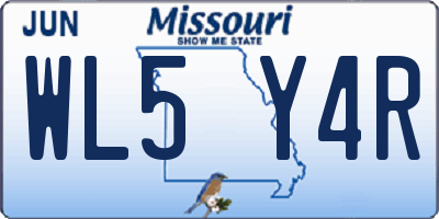 MO license plate WL5Y4R