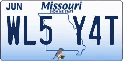 MO license plate WL5Y4T