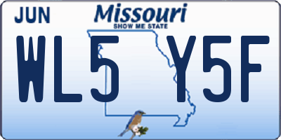 MO license plate WL5Y5F