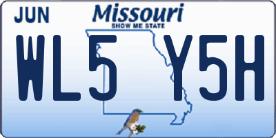MO license plate WL5Y5H