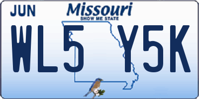 MO license plate WL5Y5K