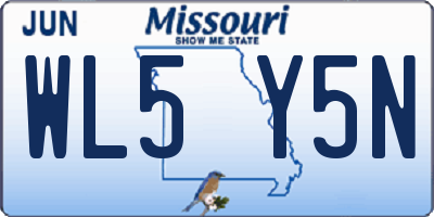 MO license plate WL5Y5N