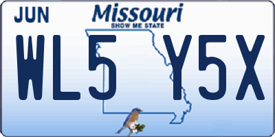MO license plate WL5Y5X