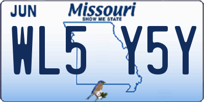 MO license plate WL5Y5Y