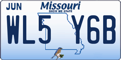 MO license plate WL5Y6B