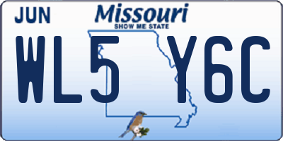 MO license plate WL5Y6C