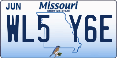 MO license plate WL5Y6E