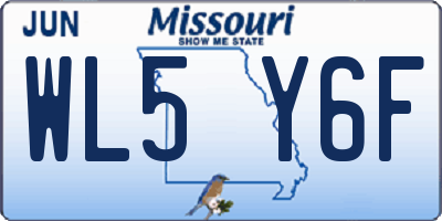 MO license plate WL5Y6F