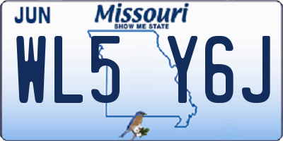 MO license plate WL5Y6J