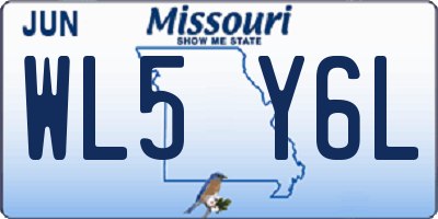 MO license plate WL5Y6L