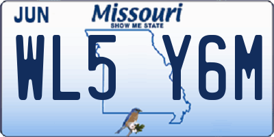 MO license plate WL5Y6M