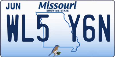 MO license plate WL5Y6N