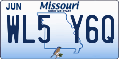 MO license plate WL5Y6Q