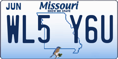 MO license plate WL5Y6U