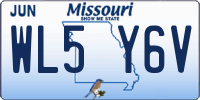 MO license plate WL5Y6V