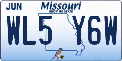 MO license plate WL5Y6W