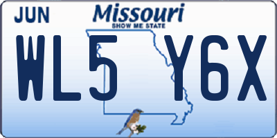 MO license plate WL5Y6X