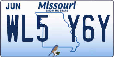 MO license plate WL5Y6Y